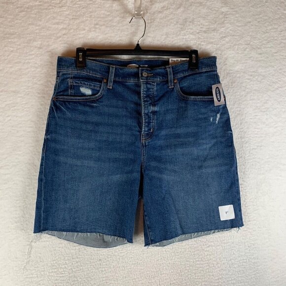Old Navy Women's Extra High‎ Waisted Sky-Hi Cut Off Jean Shorts Size 16 NWT 9538 - Picture 1 of 12
